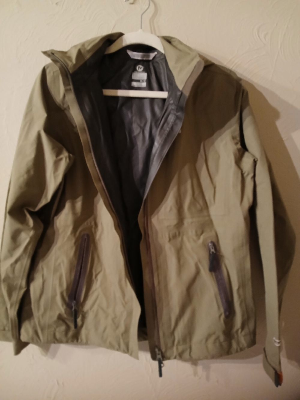 Merrell Olive Green Hooded Rain Jacket